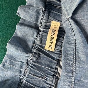 Linen paper bag wide leg pants